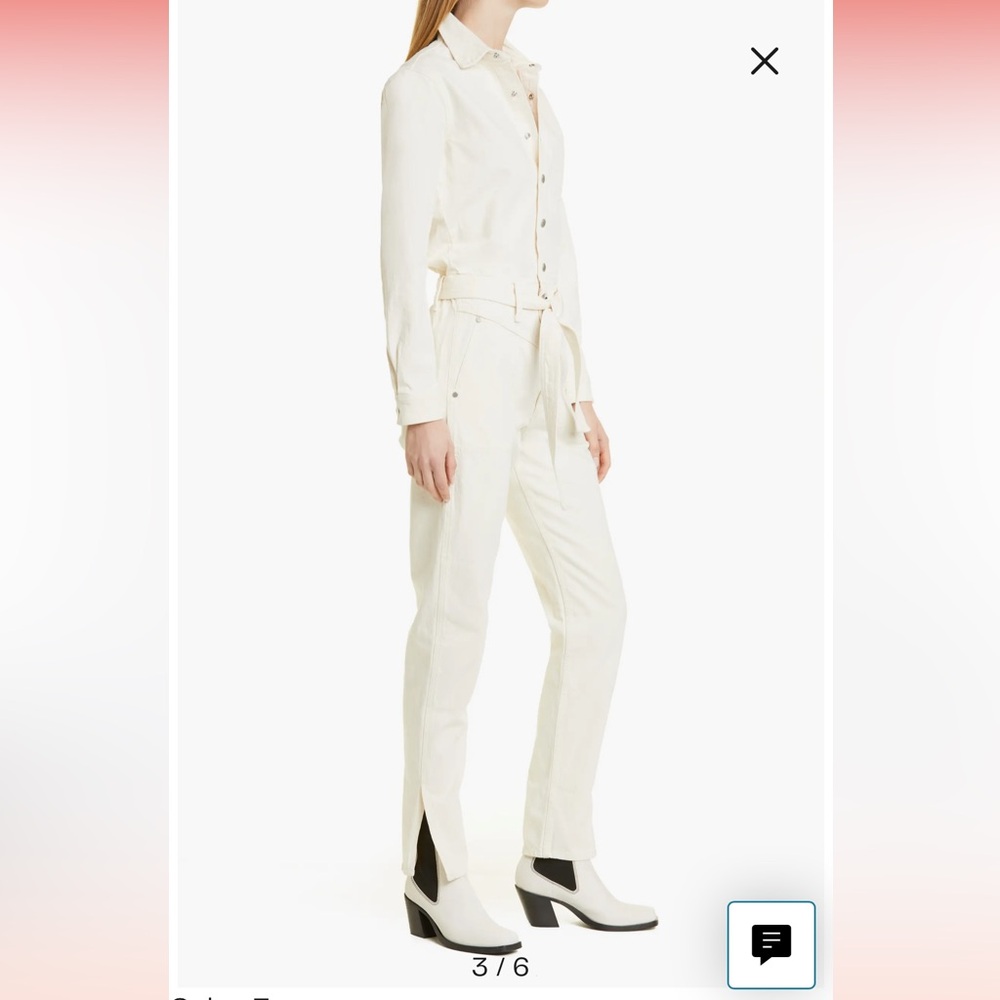 Rag & Bone Denim Jumpsuit in Ecru